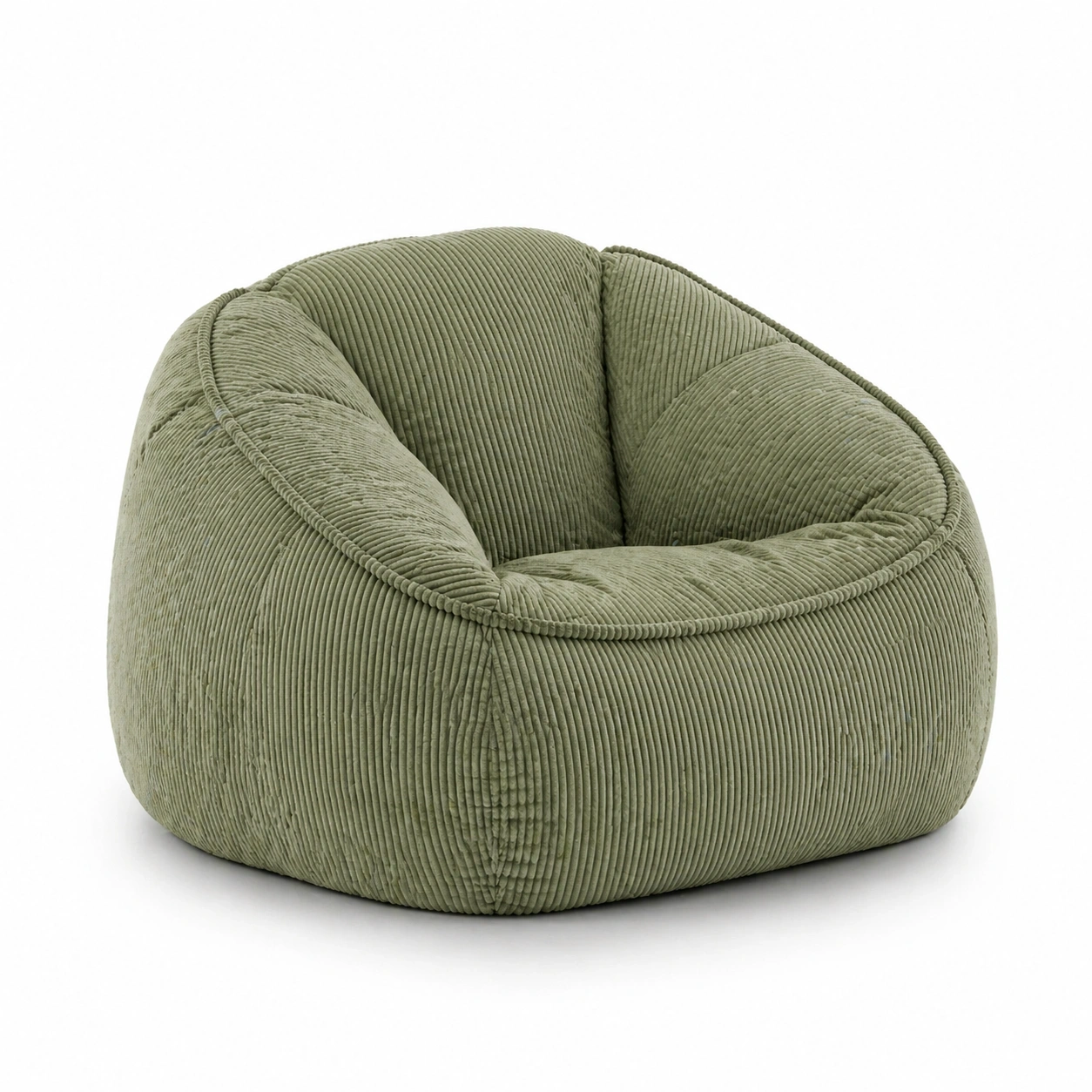 Fauteuil lounge velours cotele vert